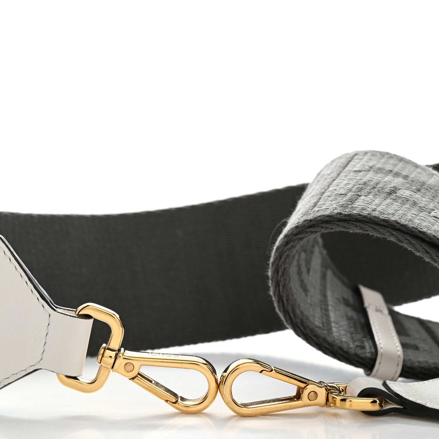 Fendi Ribbon Vitello Seta FF 1974 Adjustable Strap You Ardesia Pietra White Ice 5 of 5