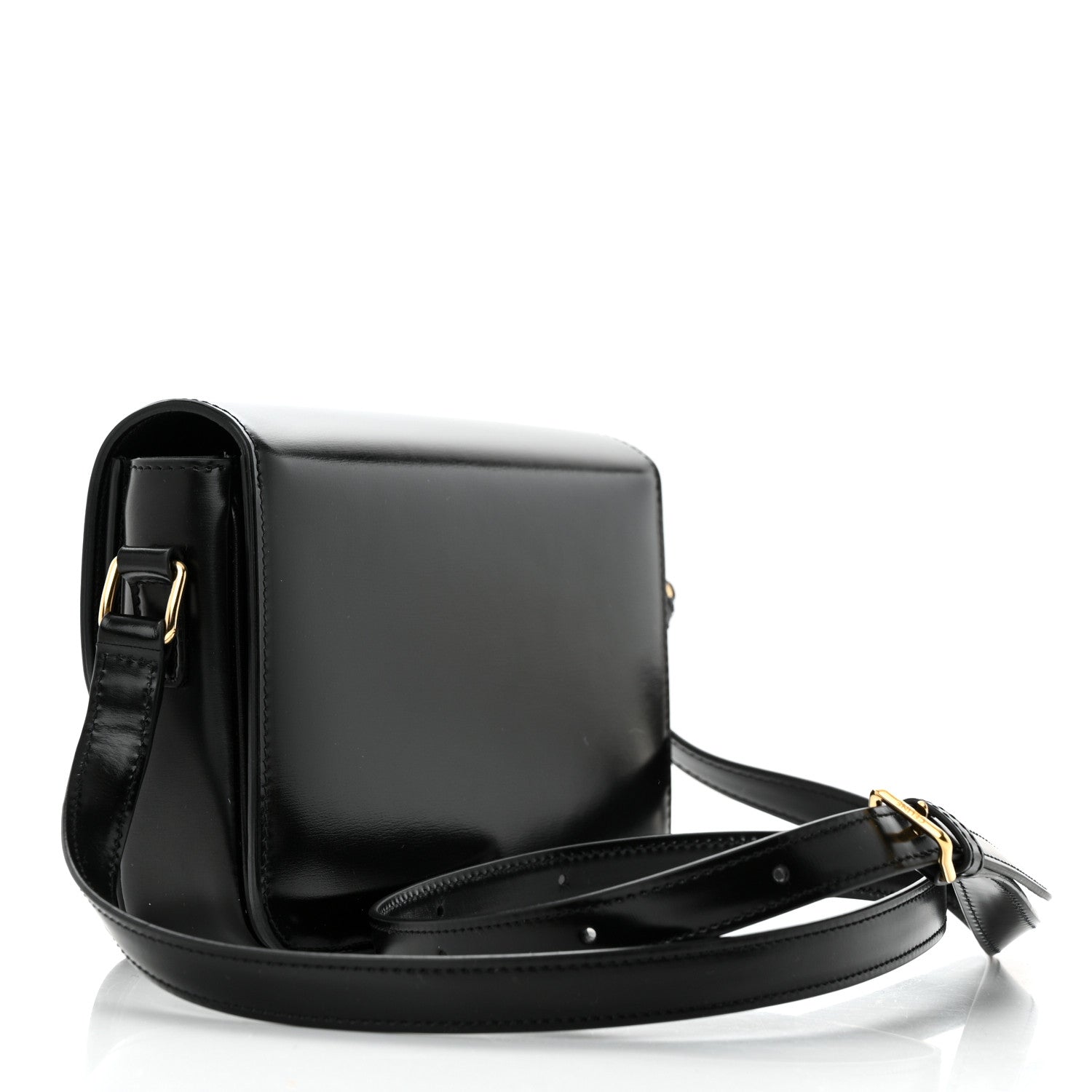 Celine Shiny Calfskin Teen Triomphe Black 3 of 12