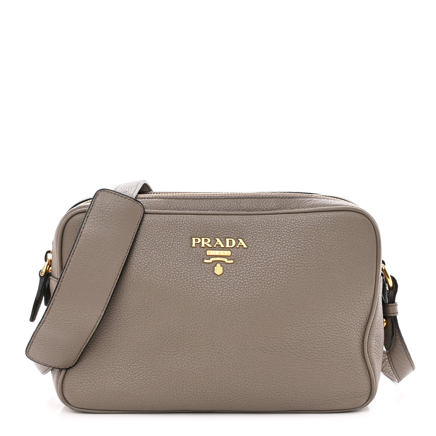 Prada Vitello Daino Medium Double Zip Shoulder Bag Argilla 1 of 11