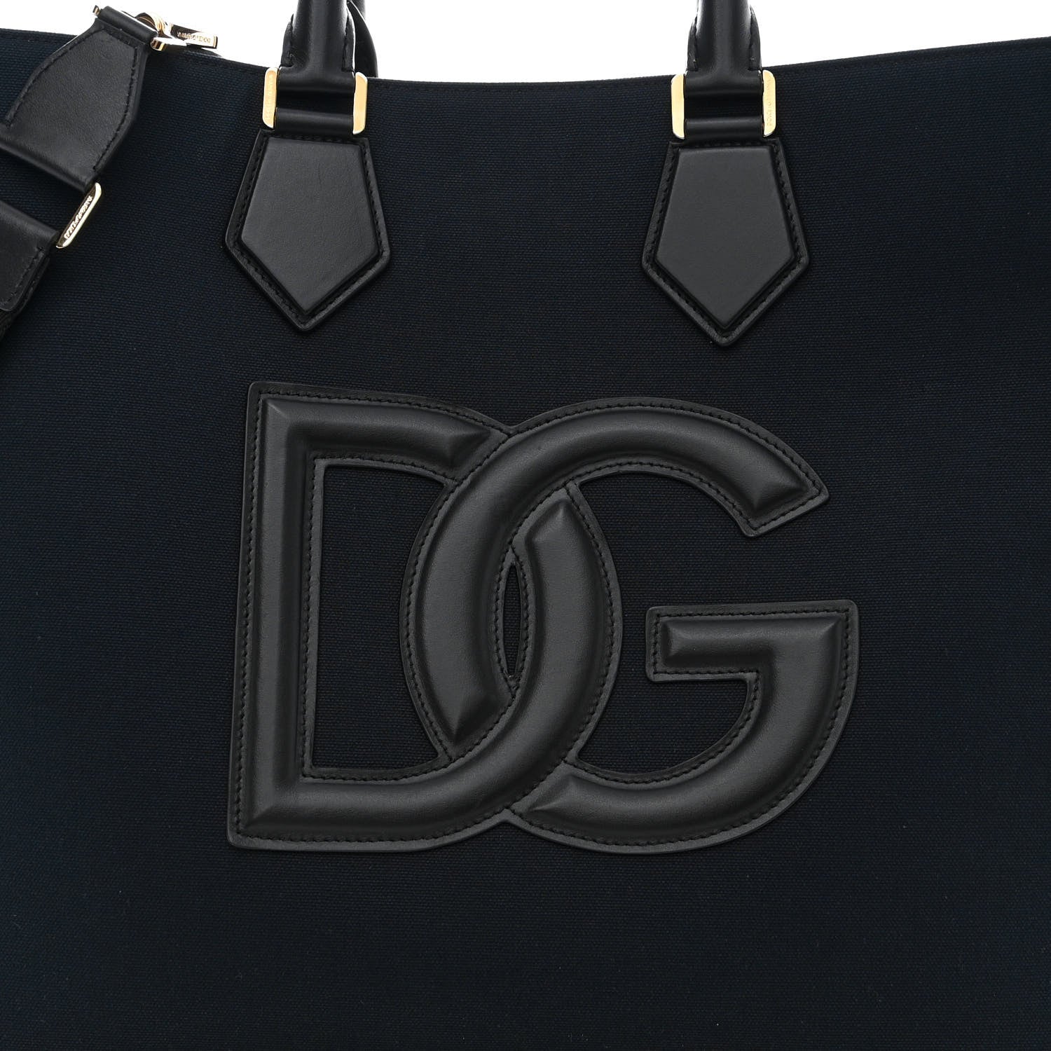 Dolce & Gabbana Canvas Calfskin DG Logo Shopper Black 7 of 10