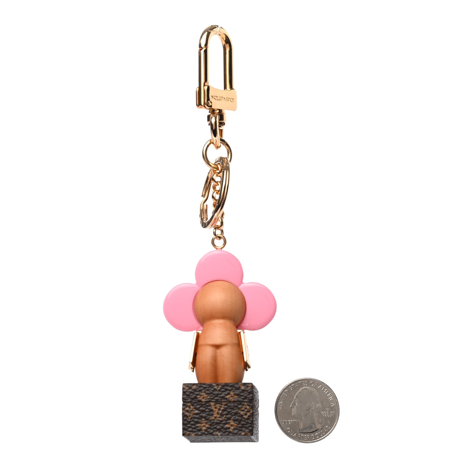 Louis Vuitton Resin Wood Vivienne Trunk VIP Bag Charm Key Holder Pink 2 of 5