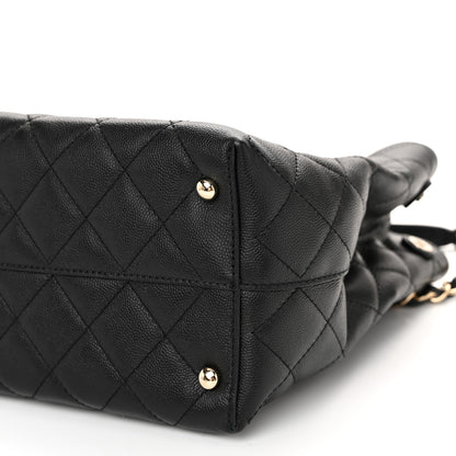 Chanel Caviar Quilted Small Shopping Tote Black 10 of 12
