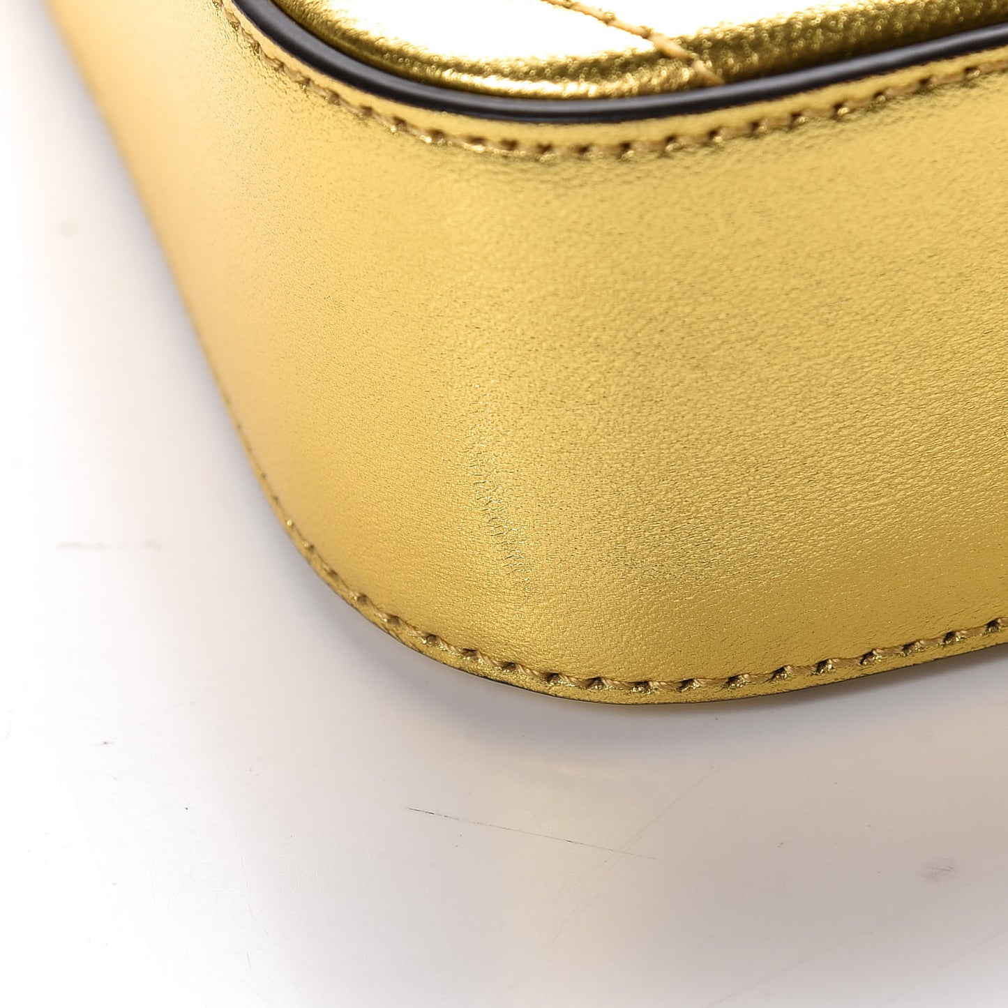 Metallic Nappa Matelasse Broadway Shoulder Bag Gold