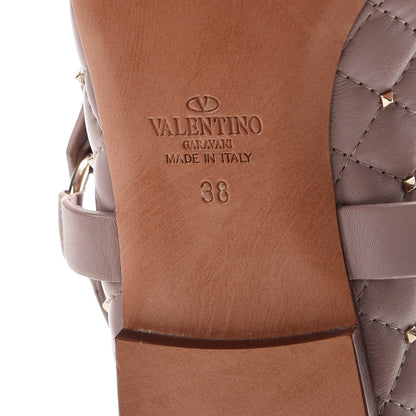 Valentino Garavani Lambskin Rockstud Spike Captoe Ballerina Flats 38 Poudre Gold 8 of 10
