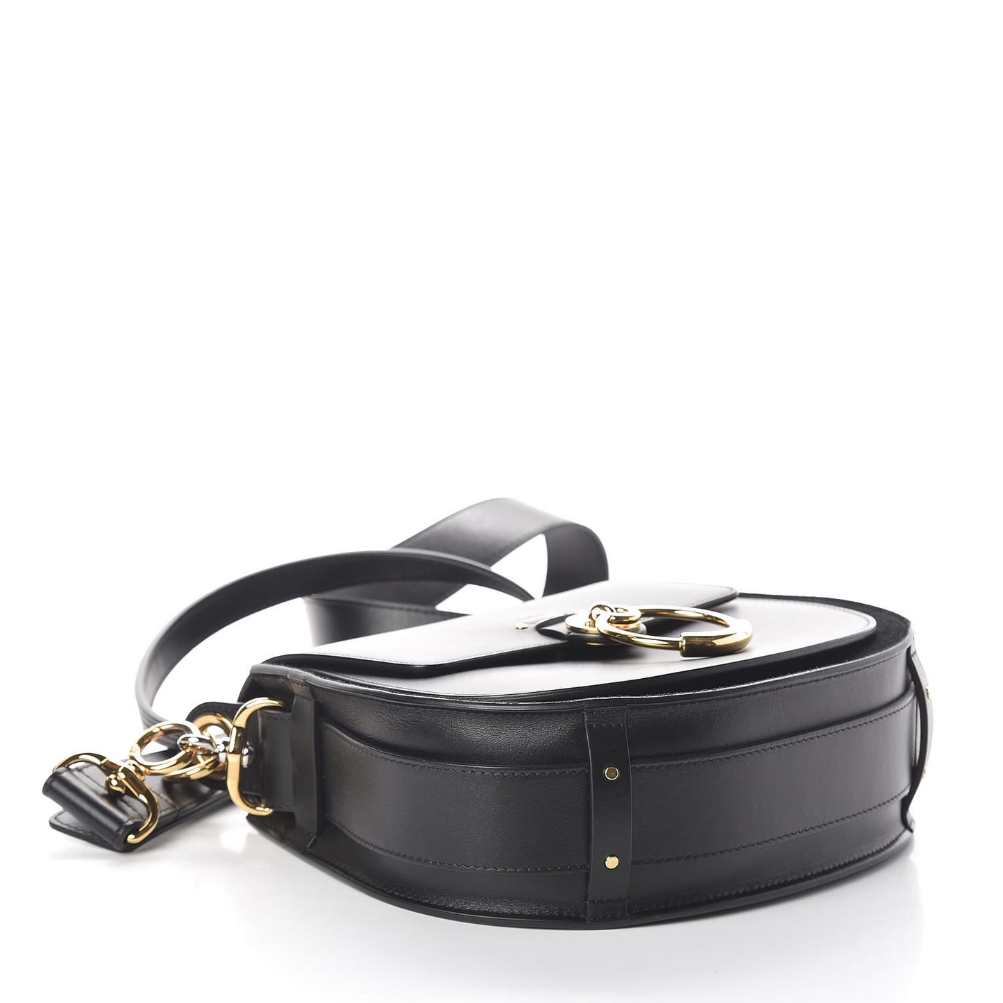 Calfskin Suede Large Tess Bag Black