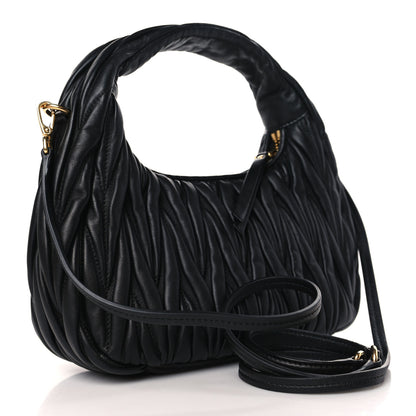 Miu Miu Nappa Matelasse Small Wander Hobo Black 3 of 8