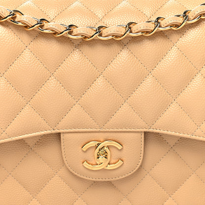 Chanel Caviar Quilted Jumbo Double Flap Beige Clair 9 of 11