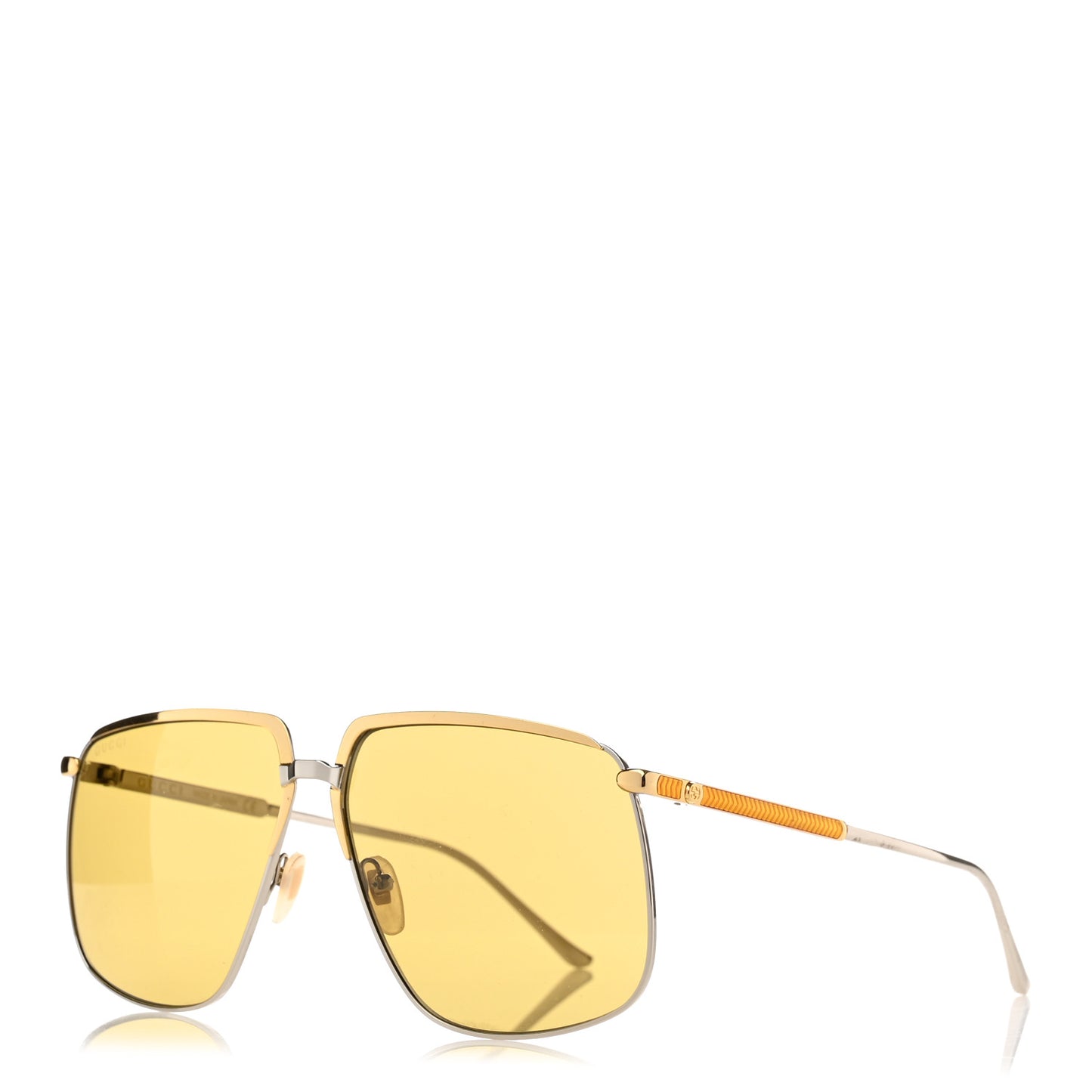 Metal Aviator Sunglasses GG0365S Silver Yellow