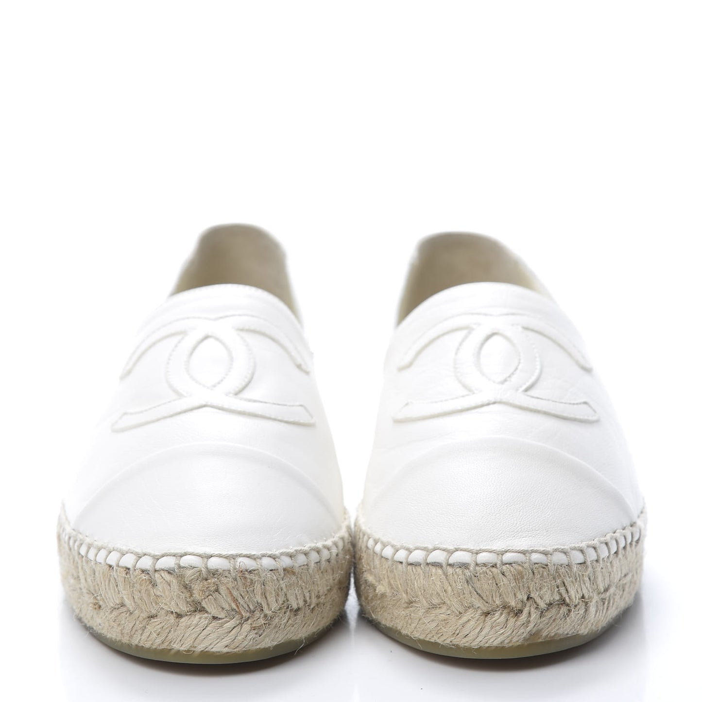 Lambskin CC Espadrilles 39 White