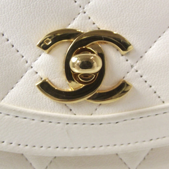 Lambskin Medium Flap White