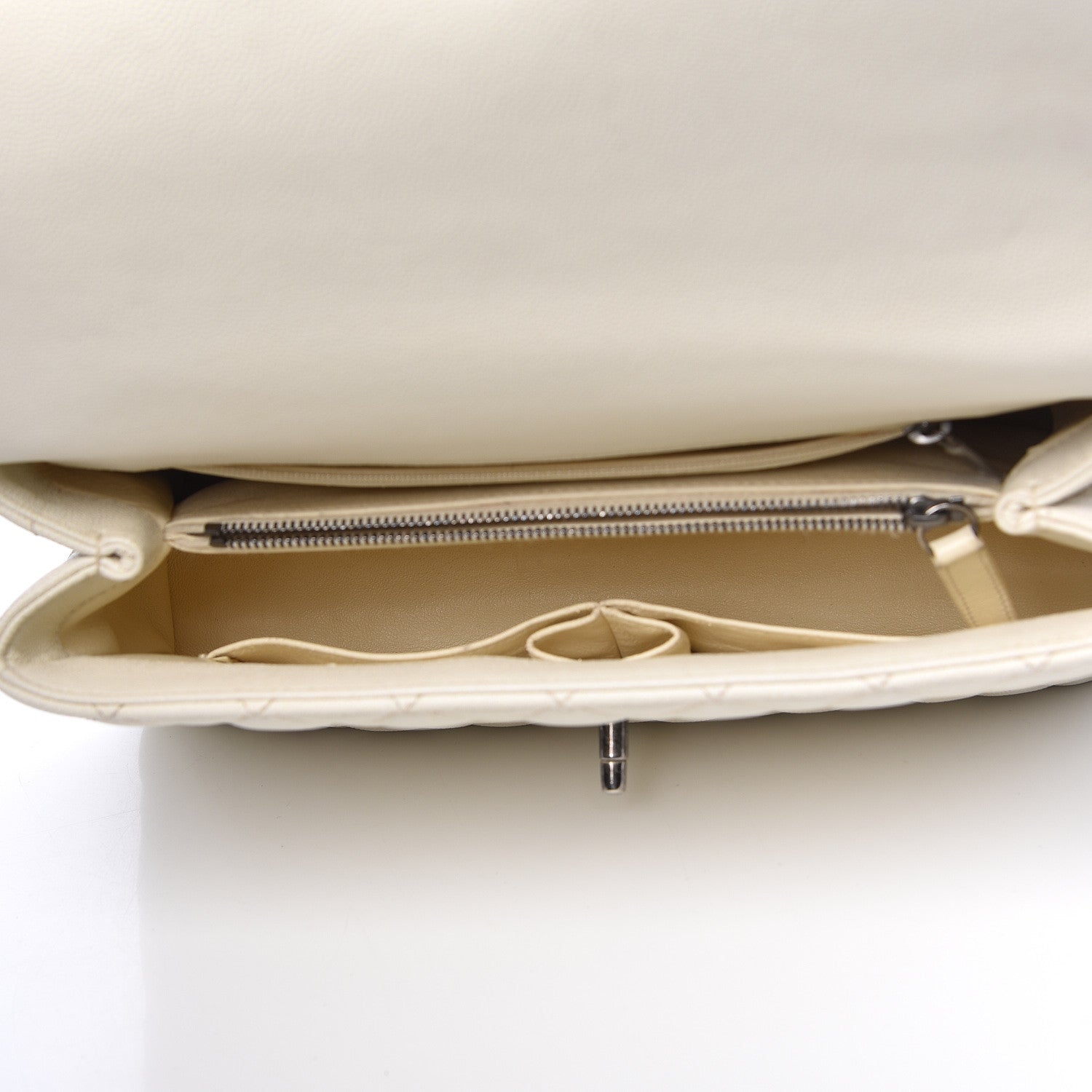Chanel Caviar Lizard Quilted Small Coco Handle Flap Ivory 5 of 15