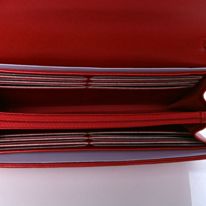 Chanel Lizard Wallet On Chain WOC Red 4 of 4