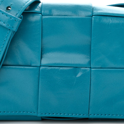 Bottega Veneta Paper Calfskin Maxi Intreccio Extra Mini Cassette Crossbody Bag Blue 8 of 11