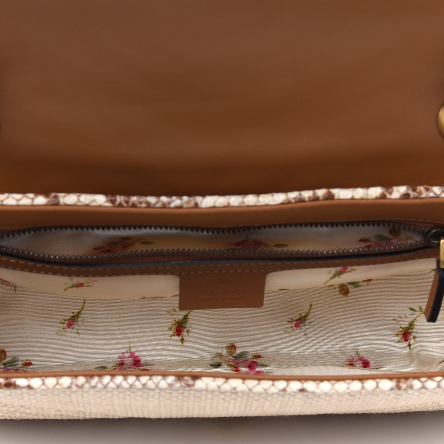 Raffia Elaphe Matelasse Small GG Marmont Shoulder Bag Natural Cream Brown