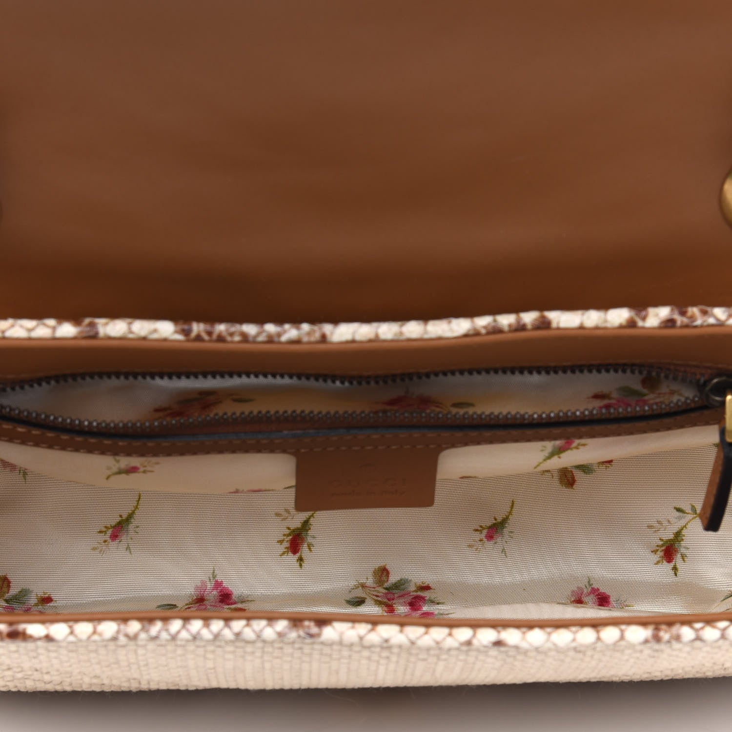 Gucci Raffia Elaphe Matelasse Small GG Marmont Shoulder Bag Natural Cream Brown 4 of 5