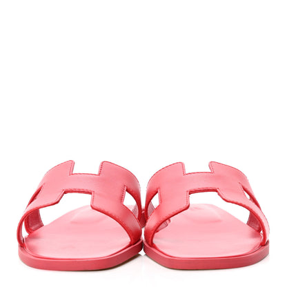 Hermes Calfskin Oran Sandals 38 Rouge Bali 2 of 4