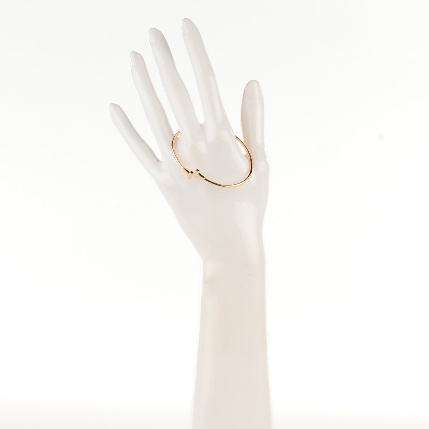 Tiffany 18K Rose Gold Narrow T Wire Bracelet 2 of 5