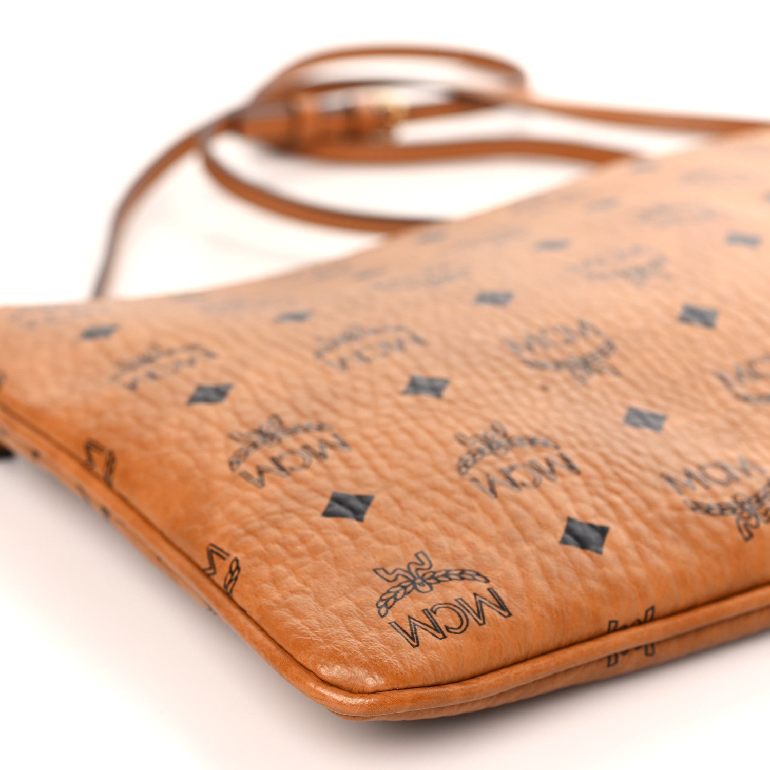 MCM Visetos Medium Crossbody Pouch Cognac 8 of 9