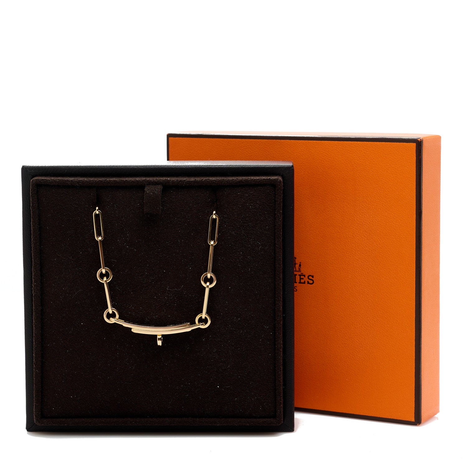Hermes 18K Yellow Gold Diamond Kelly Chaine Choker Necklace 6 of 6