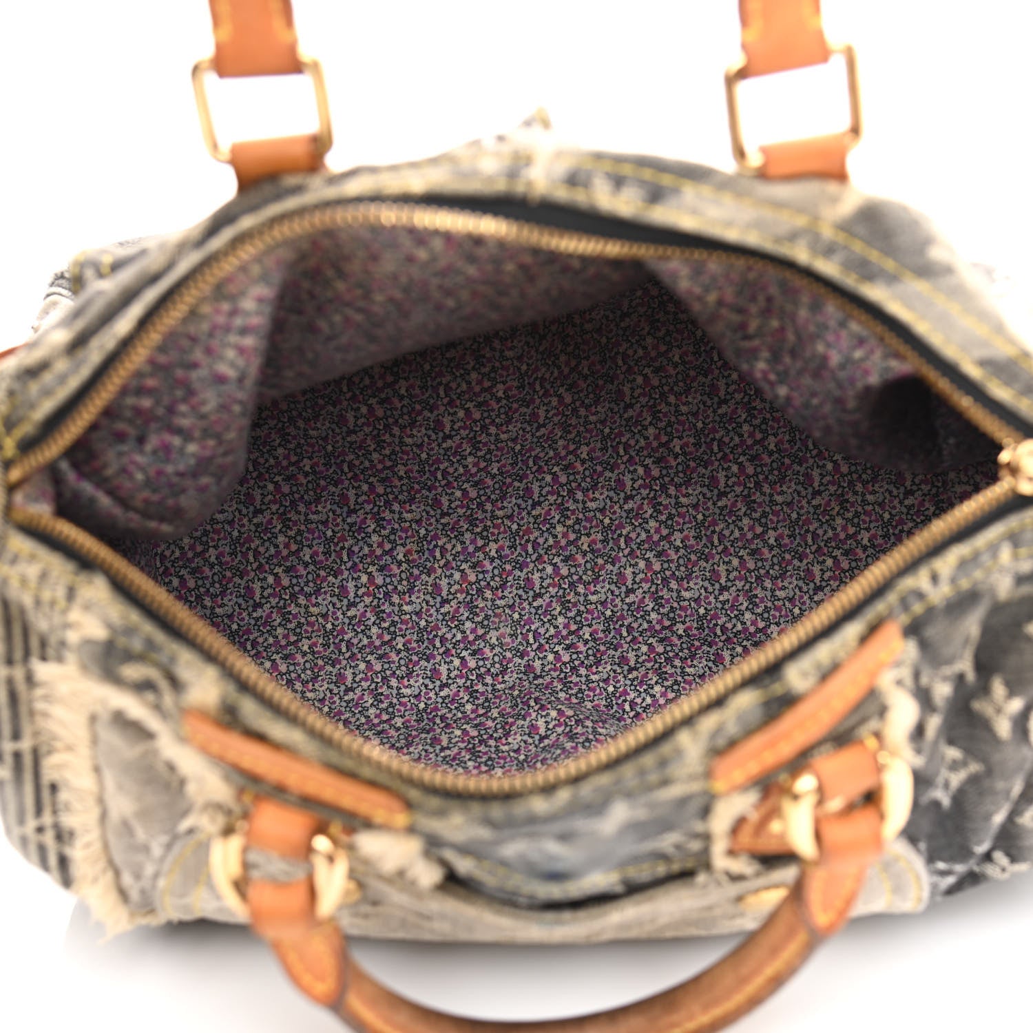 Louis Vuitton Denim Patchwork Speedy 30 Grey 4 of 13