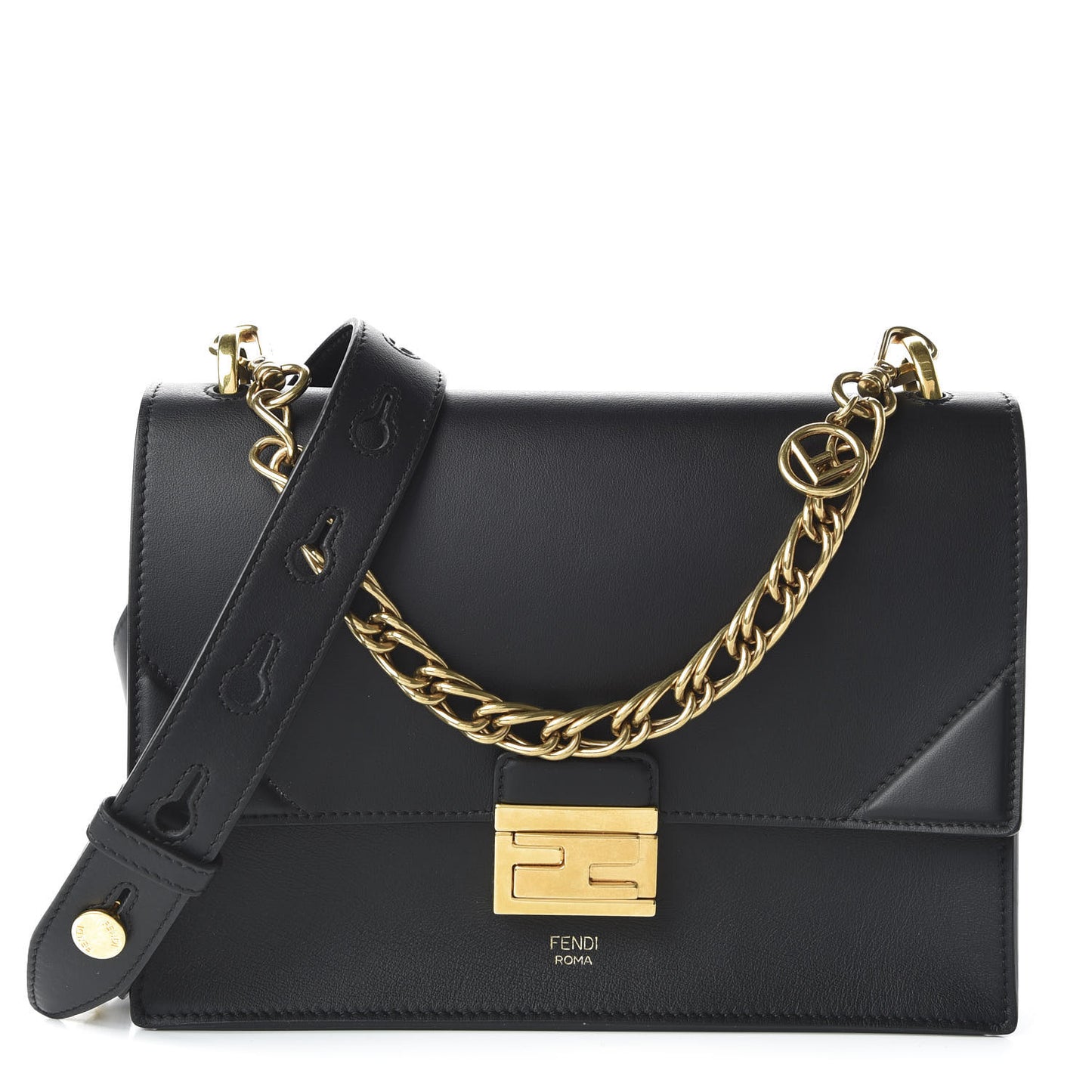 Vitello Grace Matte F is Fendi Kan U Shoulder Bag Black