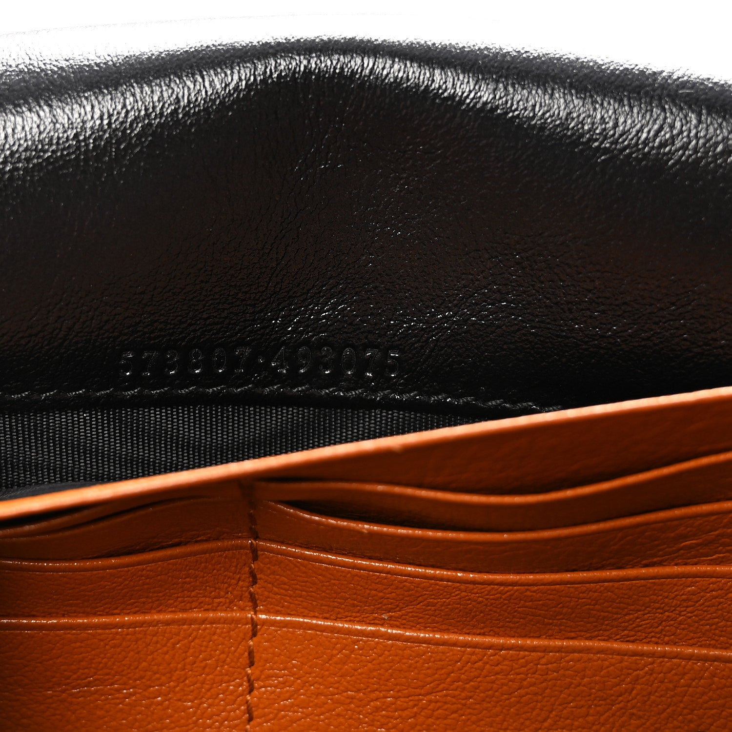 Gucci Vintage Effect Calfskin Matelasse Diagonal Torchon GG Marmont Chain Wallet Cognac 7 of 10
