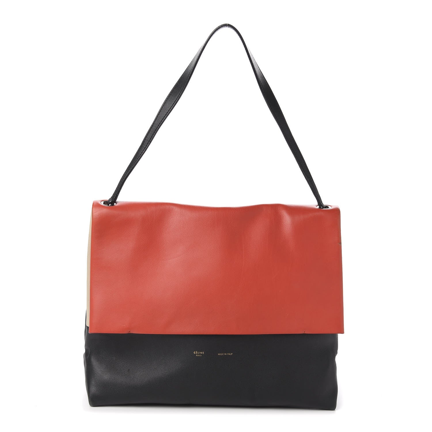 Celine Calfskin All Soft Shoulder Bag Vermillion 1 of 11