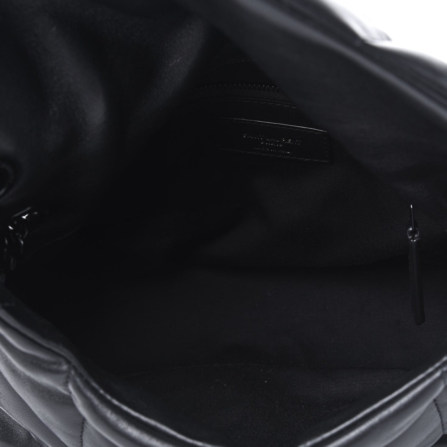 Lambskin Quilted Small Loulou Puffer Monogram Chain Satchel Black