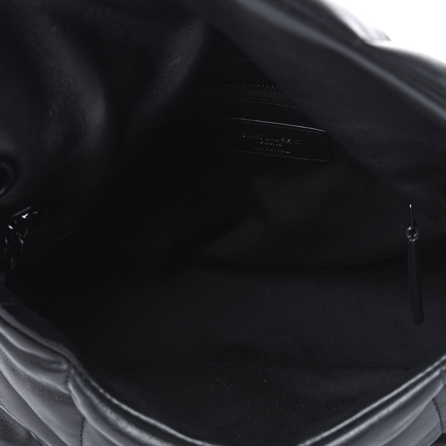 Saint Laurent Lambskin Quilted Small Loulou Puffer Monogram Chain Satchel Black 5 of 12