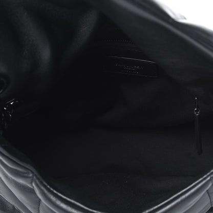 Saint Laurent Lambskin Quilted Small Loulou Puffer Monogram Chain Satchel Black 5 of 12