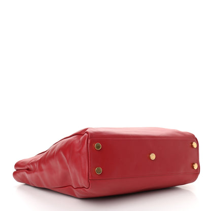 Saint Laurent Calfskin Suede North South Reversible Shopping Tote Red 4 of 10