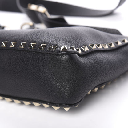 Valentino Garavani Pebbled Calfskin Mini Rockstud Flip-Lock Messenger Bag Black 8 of 11