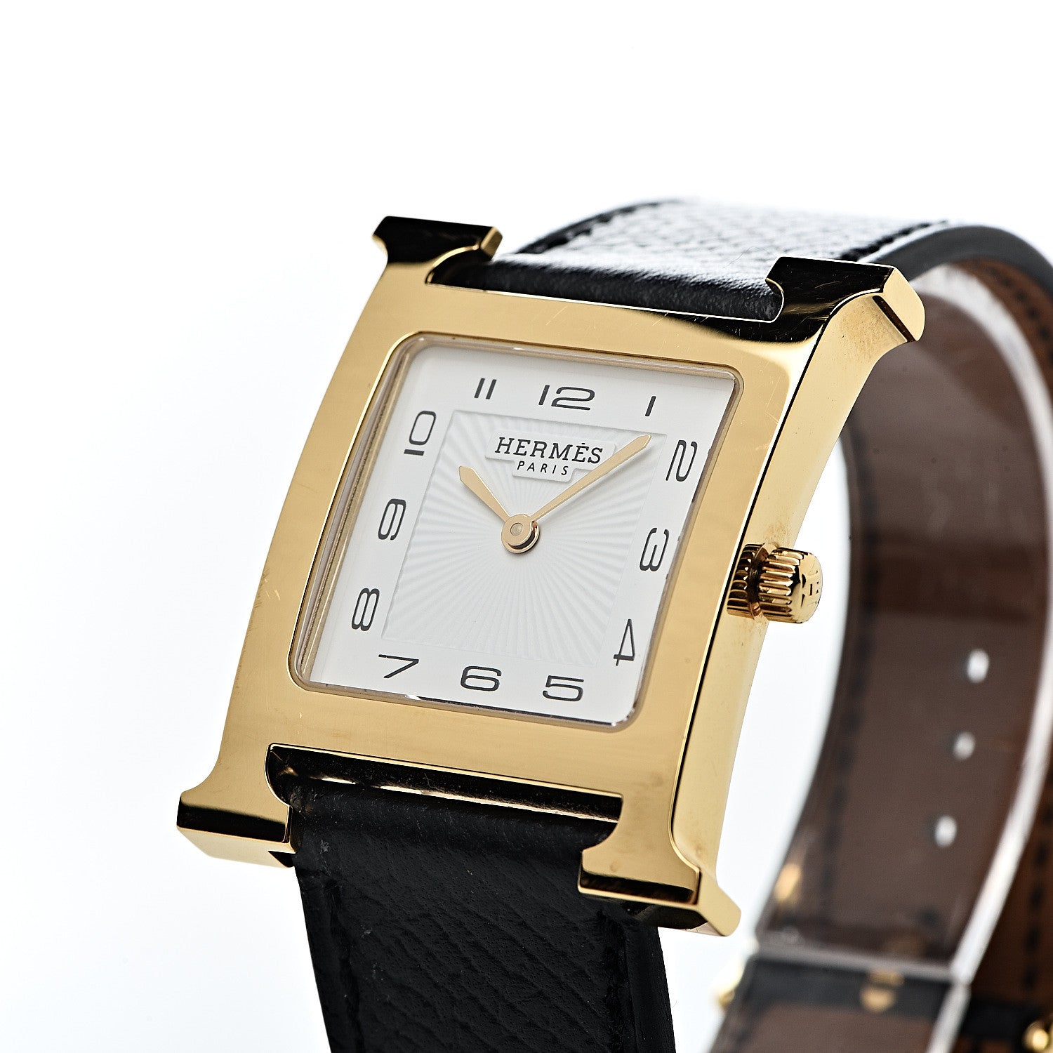 Hermes Stainless Steel Epsom 26mm Heure H Hour Quartz Watch Noir 10 of 11