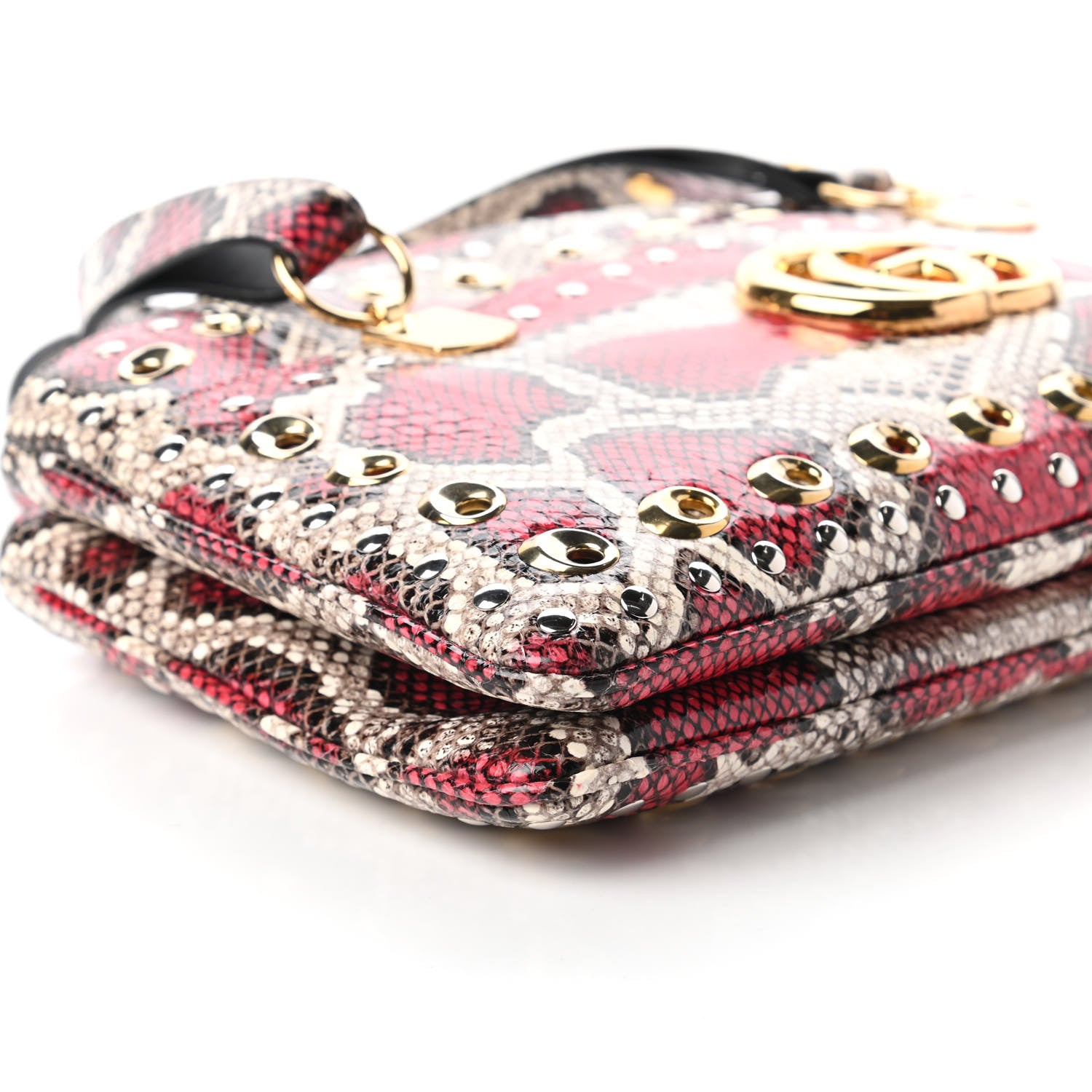 Gucci Snakeskin Large Arli Top Handle Bag Pink Beige 6 of 10