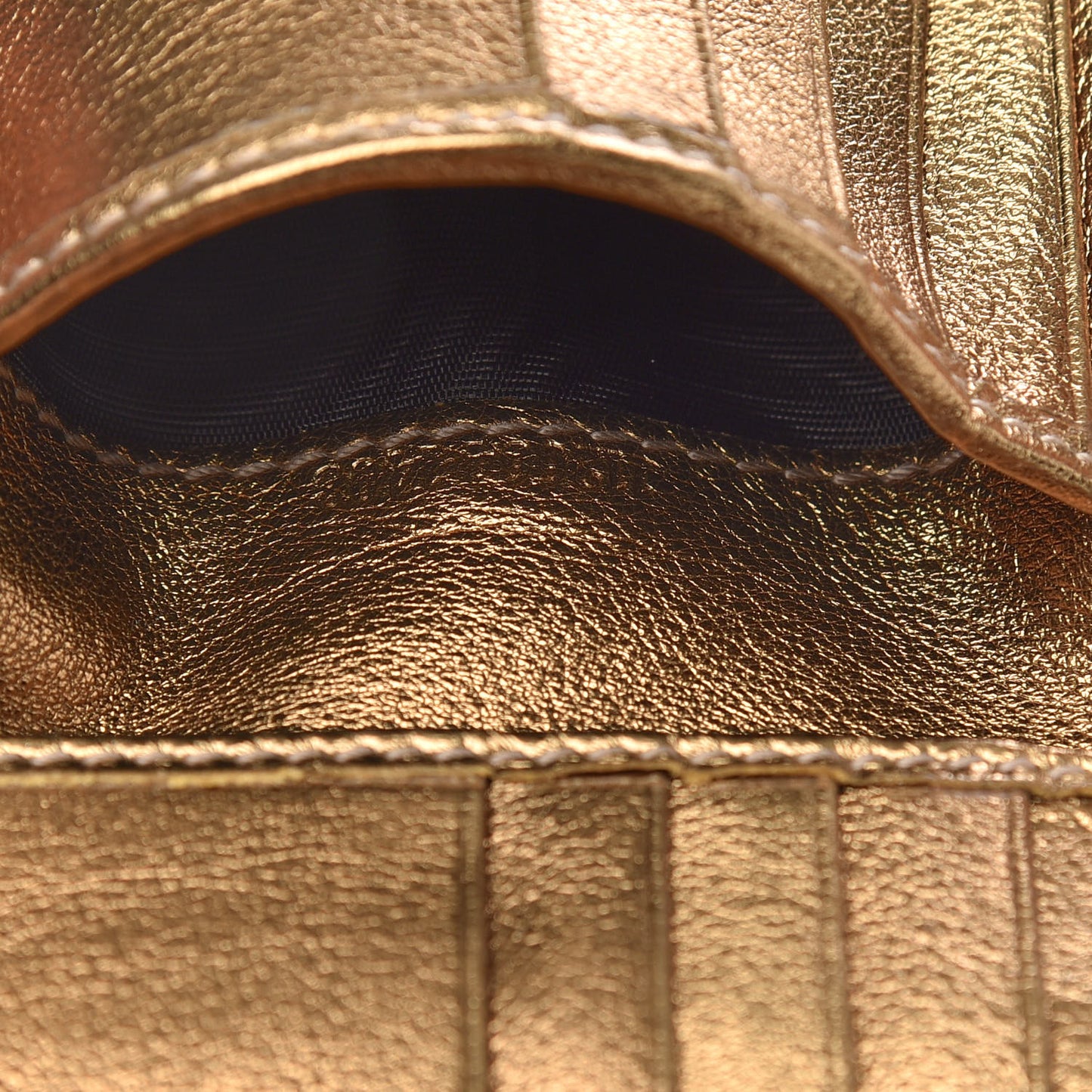 Metallic Guccissima Metal Bar French Flap Wallet Gold
