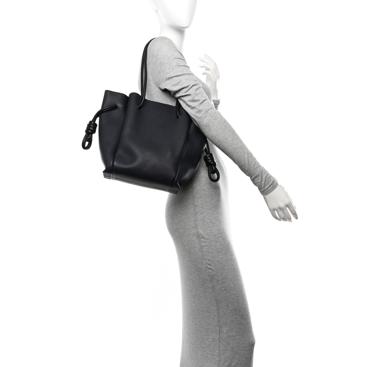 Calfskin Small Flamenco Knot Bag Midnight