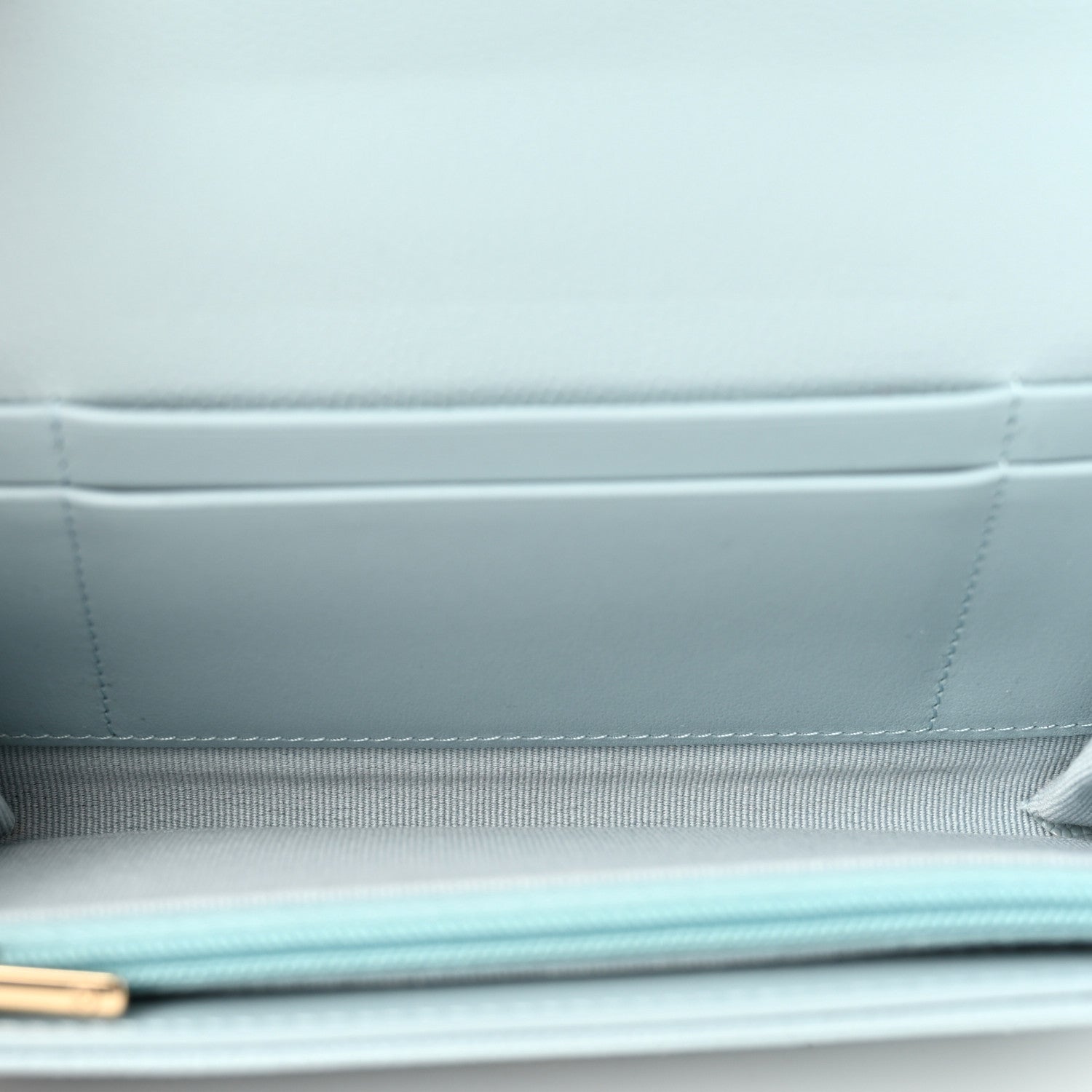 Chanel Caviar Quilted Medium Gusset Flap Wallet Light Blue 5 of 9