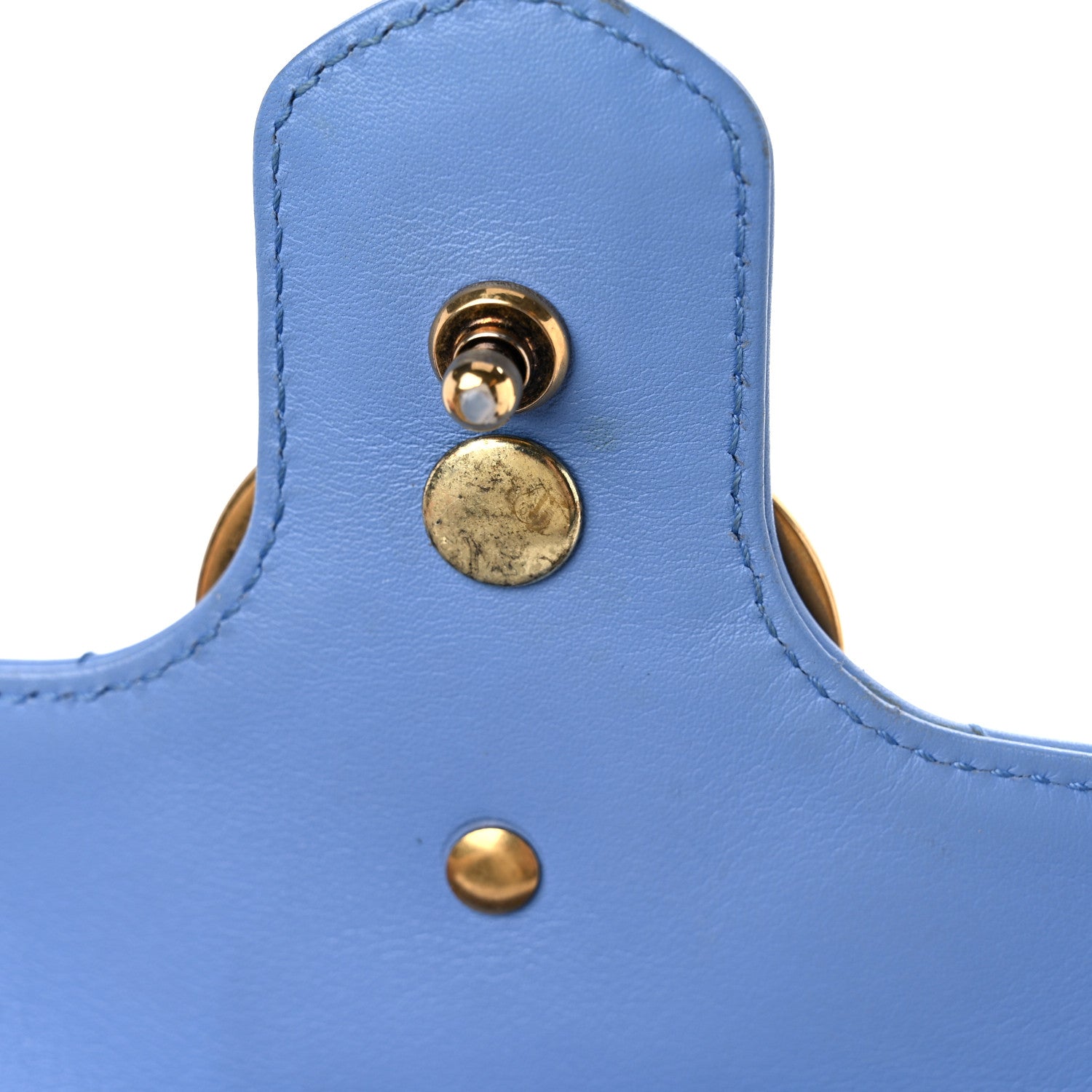 Gucci Calfskin Matelasse Mini GG Marmont Shoulder Bag Clear Sky Blue 15 of 19