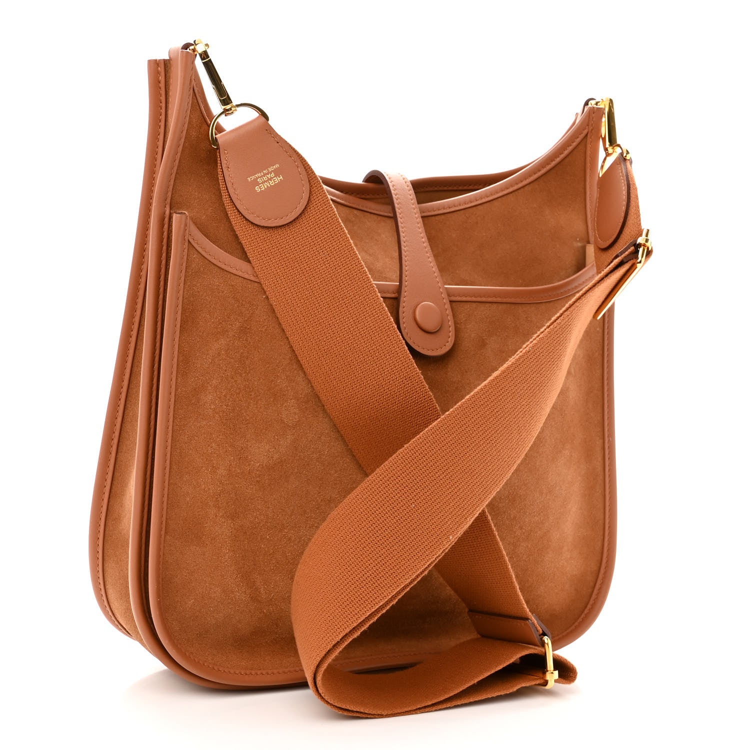 Hermes Grizzly Calfskin Swift Evelyne III PM Chamois Gold 3 of 10