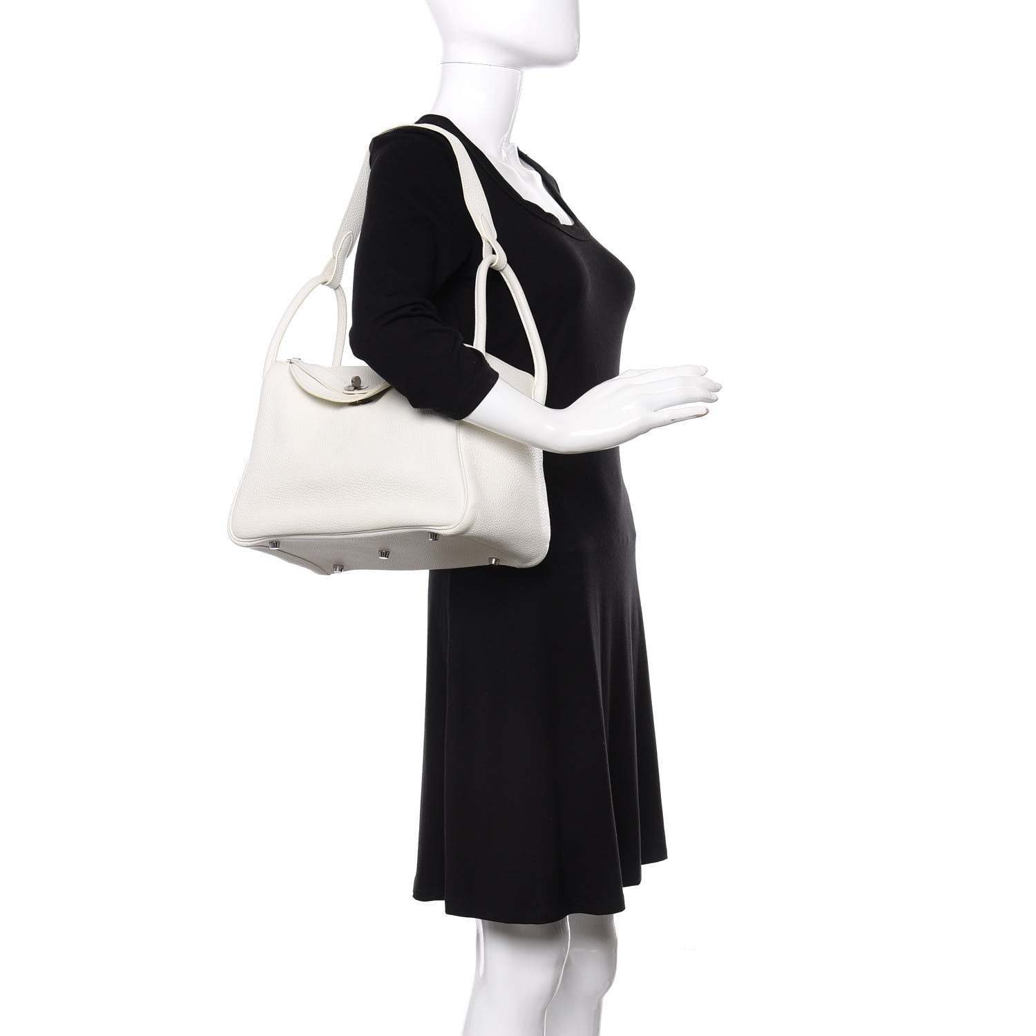 Hermes Taurillon Clemence Lindy 30 White 2 of 9