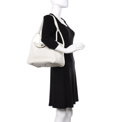 Hermes Taurillon Clemence Lindy 30 White 2 of 9