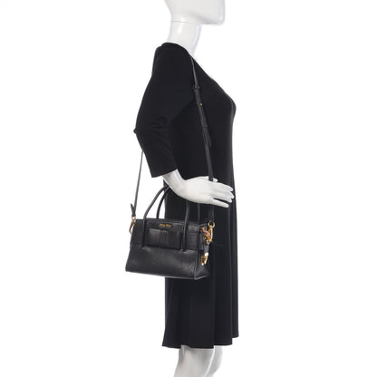 Miu Miu Goatskin Madras Fiocco Bow Top Handle Tote Black 2 of 10