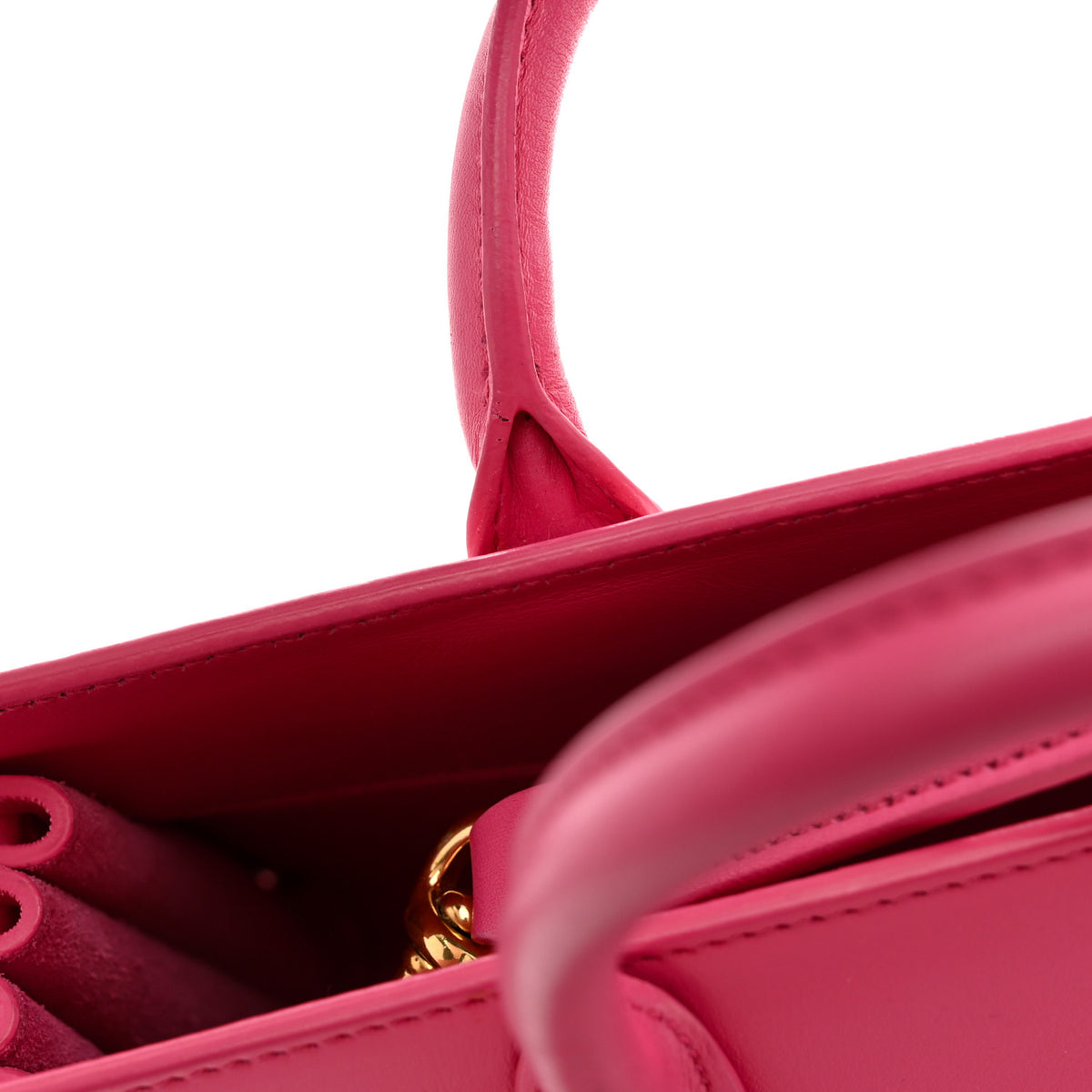 Saint Laurent Grained Calfskin Nano Sac De Jour Lipstick Fuchsia 11 of 12