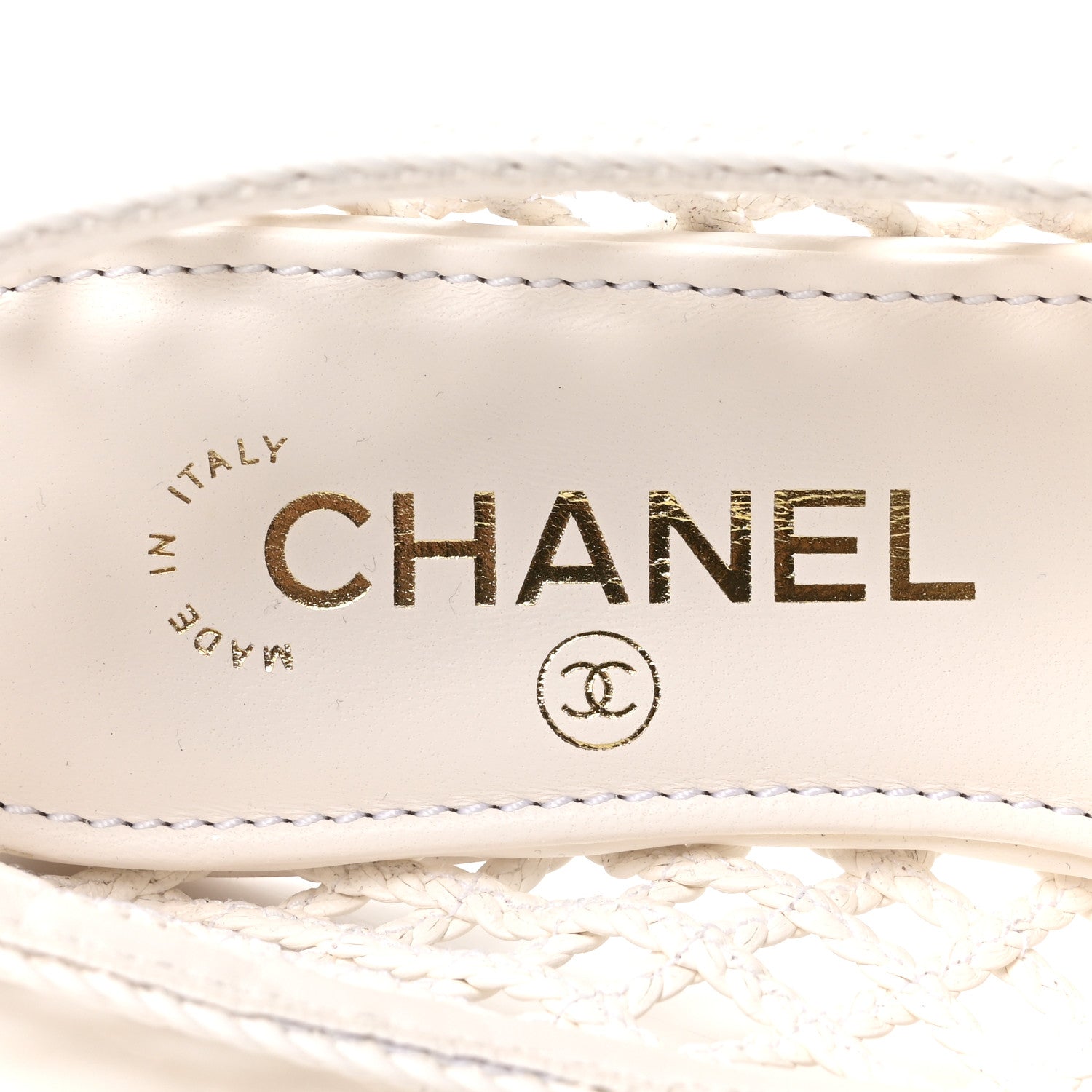 Chanel Braided Lambskin CC Mocassin Loafers 37 White 8 of 9