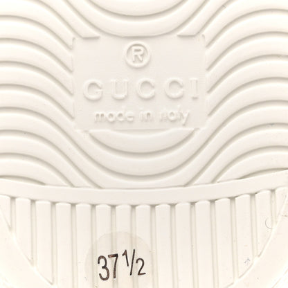 Gucci Calfskin Interlocking G Perforated Womens Ace Sneakers 37.5 White Grey Sky 8 of 10