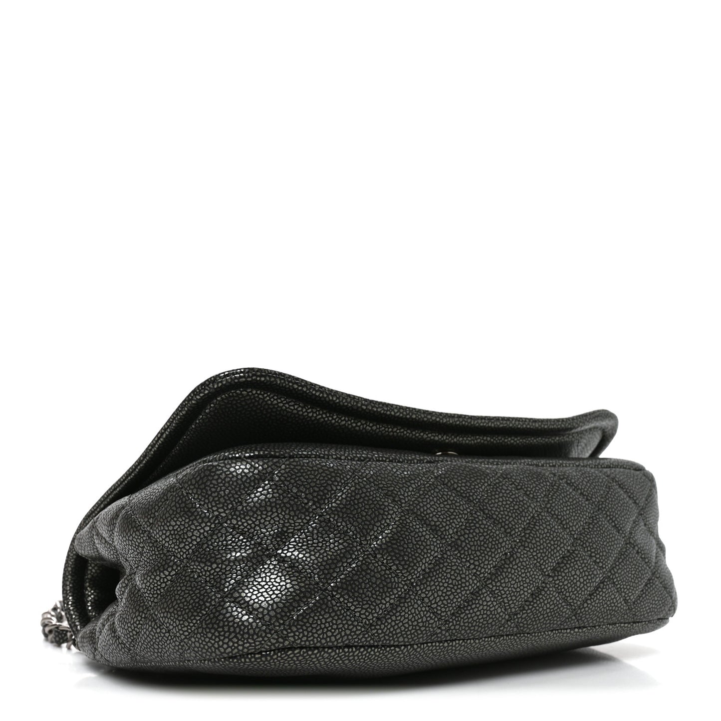 Metallic Caviar Medium Timeless CC Flap Dark Silver