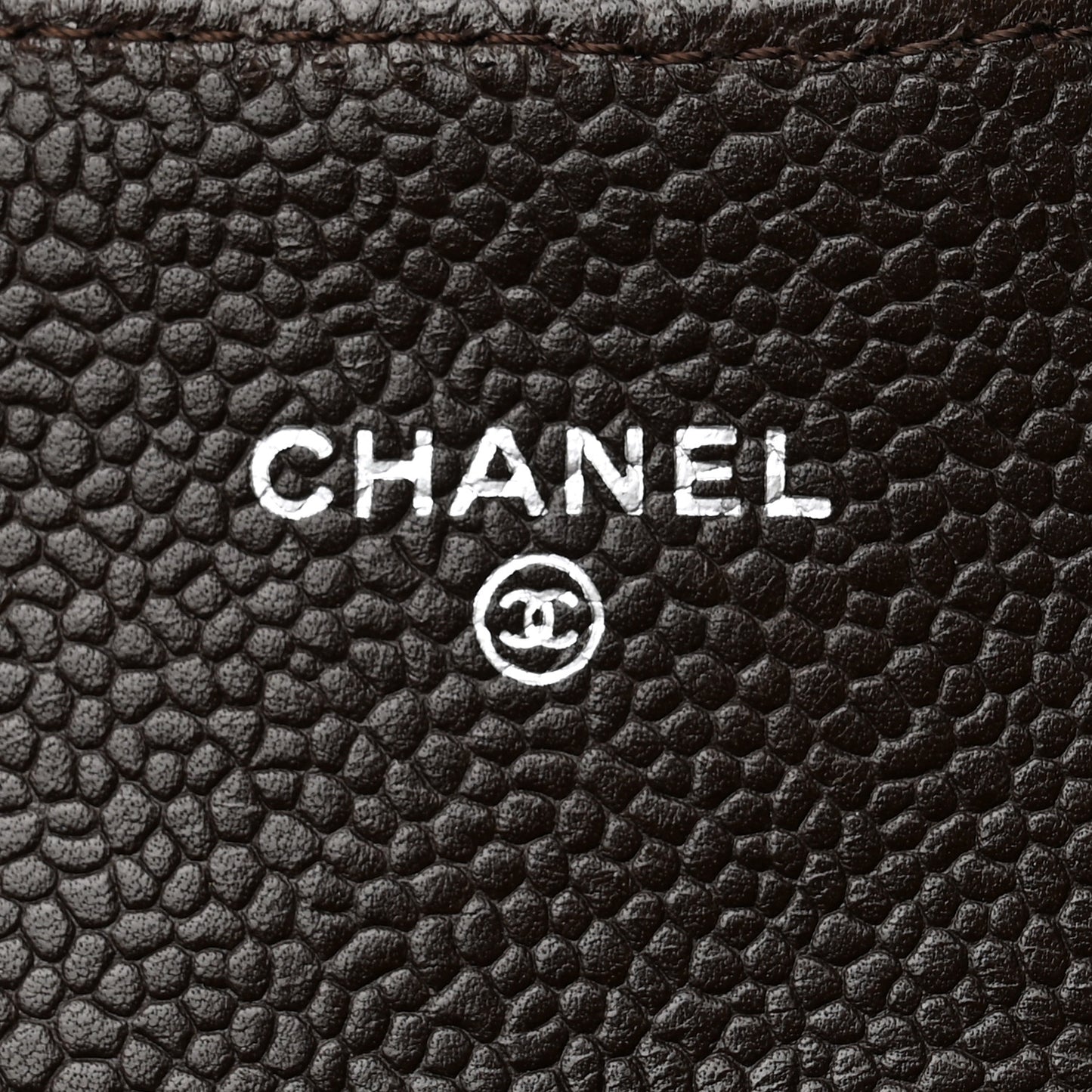 Caviar Quilted Small Flap Wallet Brown