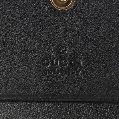 Gucci Calfskin Matelasse GG Marmont Card Case Black White 6 of 7