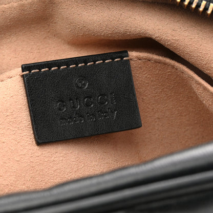 Gucci Calfskin Matelasse Mini GG Marmont Chain Shoulder Bag Black 10 of 23