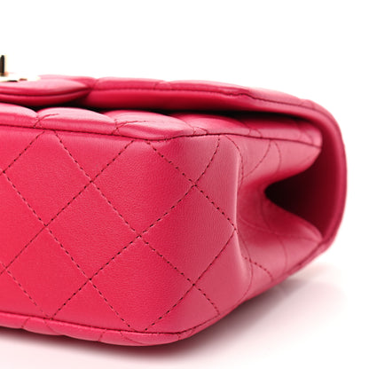 Chanel Lambskin Quilted Mini Top Handle Rectangular Flap Dark Pink 9 of 9